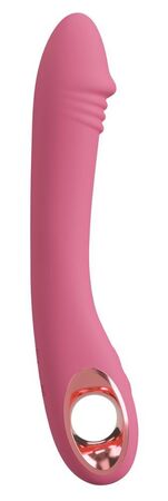 Розовый тонкий вибратор для точки G Slim G-Spot Rose - 21,4 см.